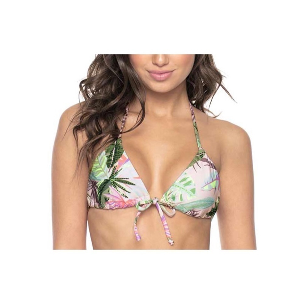 NWT REVOLVE PILYQ Bahamas Embroidered Tri Bikini Top
